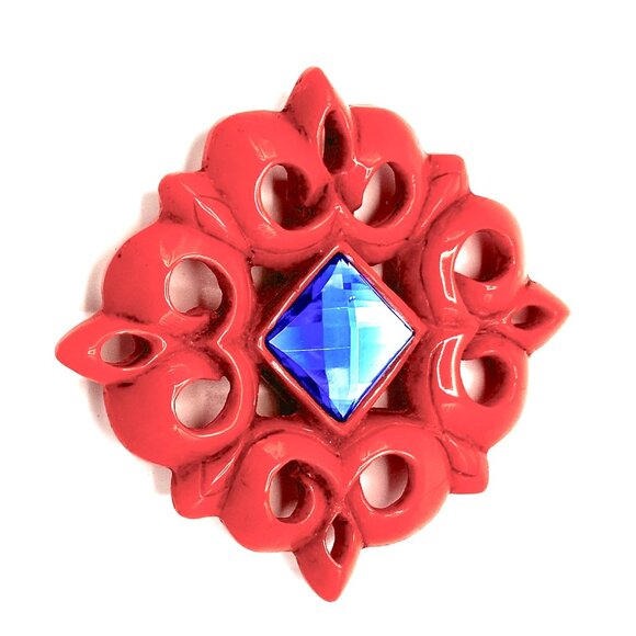 1970s YSL Rive Gauche Paris Resin Brooch – XL Vintage Couture Designer Pin — EUC - Picture 11 of 14